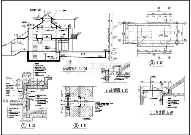 某2层框架独栋别墅建筑设计施工图-图二