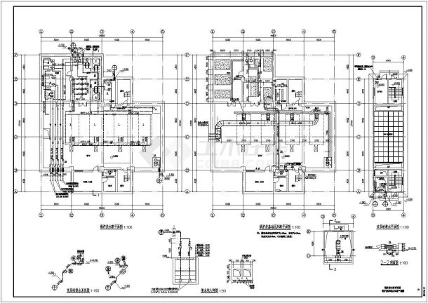 [北京]地下锅炉房工艺管道系统设计施工图（供热板换系统）-图一