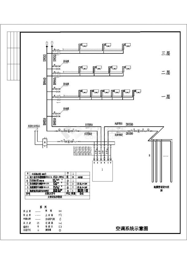 三层别墅住宅地源热泵空调系统设计施工图（含方案设计空调报价）-图一
