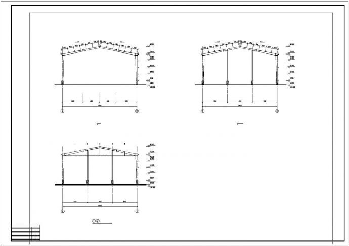 某跨度18米钢结构菜市场结构图纸（柱距9米）_图1