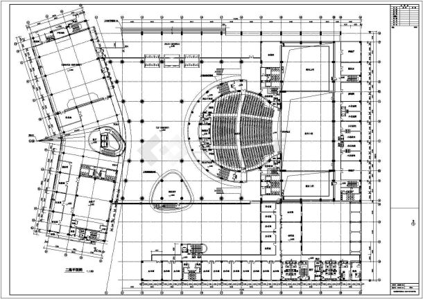 现代风格某钢筋混凝土结构五层剧场建筑初设图-图二