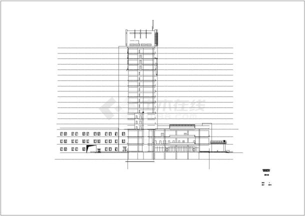 某地区18层框架结构大厦建筑设计施工图-图二