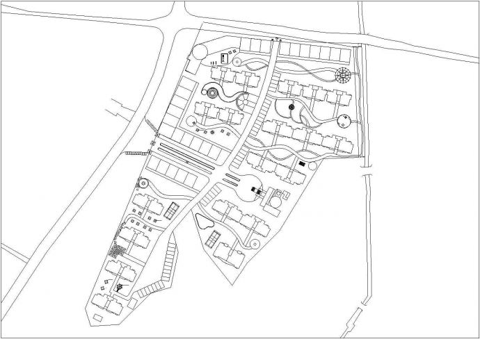 某地高档住宅小区总平面、绿化和竖向规划图合集_图1