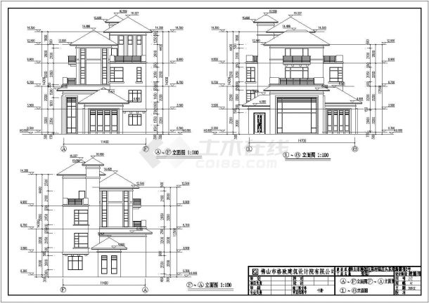 某地3层框架结构现代别墅建筑方案图-图一