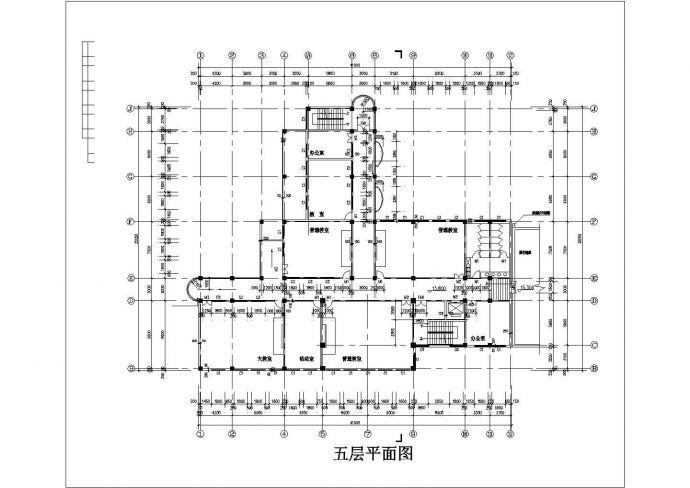 现代风格多层中学教学楼建筑施工图纸（共14张cad图）_图1
