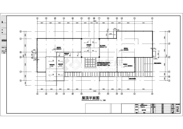 现代风格框架结构某会所建筑施工图纸（共14张图）-图二