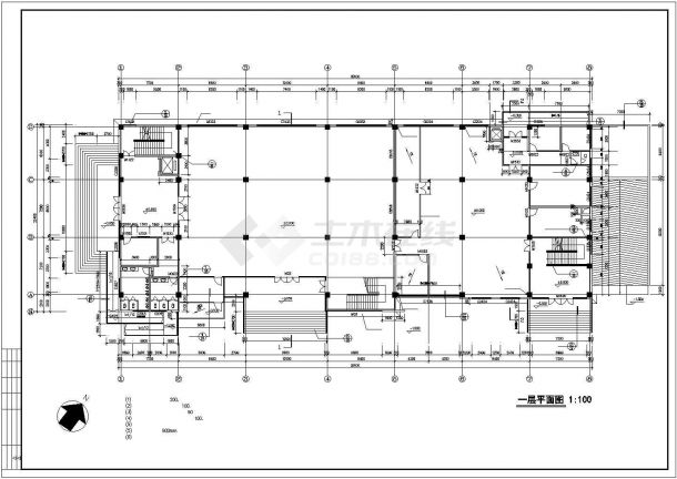 现代风格五层综合楼建筑施工图（不含效果图）-图一