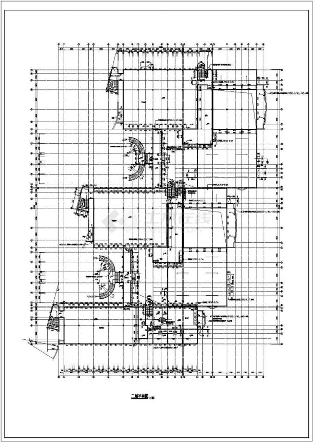 二层学校高中餐厅建筑施工图（共六张图纸）-图二