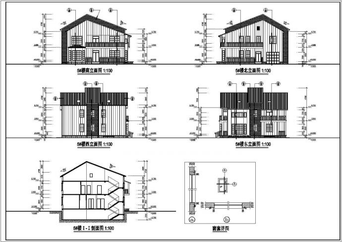 某二层带阁楼砖混结构别墅建筑结构设计施工图_图1