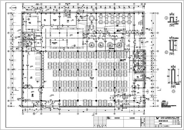 4000多平方米食堂建筑施工图（共十四张图纸）-图二