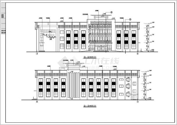兰溪市三层框架结构医院门诊楼建筑设计施工图-图一