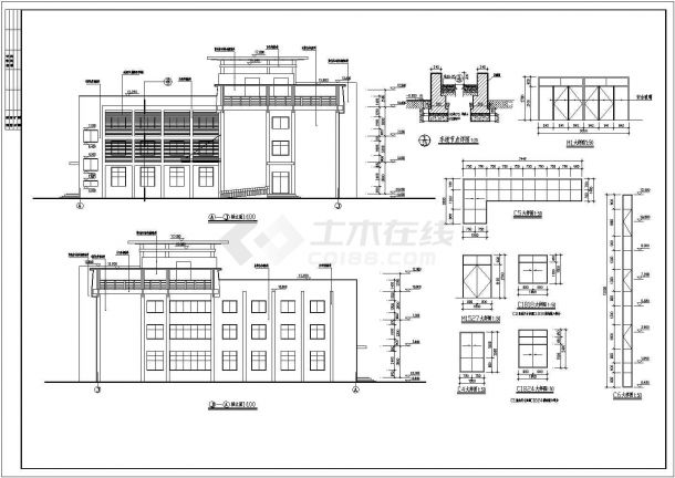 兰溪市三层框架结构医院门诊楼建筑设计施工图-图二