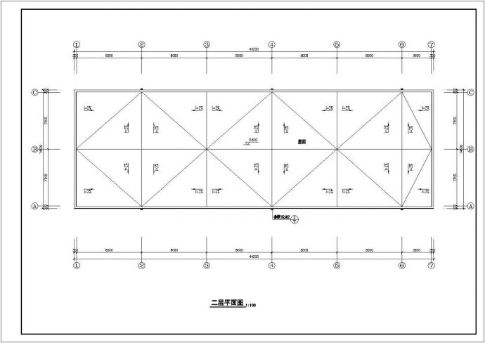 现代风格二层学校食堂建筑施工图（共八张图纸）_图1