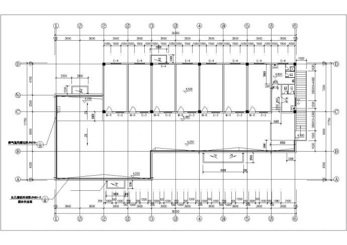 【江西省】小学食堂建筑施工图（共四张图纸）_图1