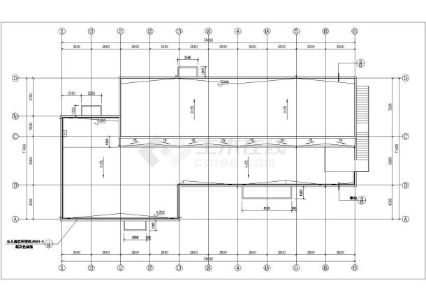 【江西省】小学食堂建筑施工图（共四张图纸）-图二
