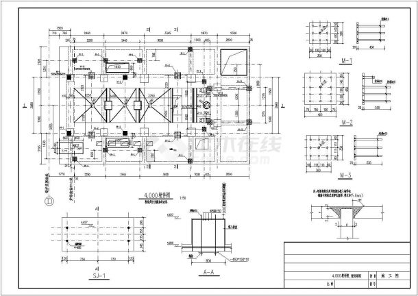 某工业厂房锅炉房结构设计施工图纸-图一