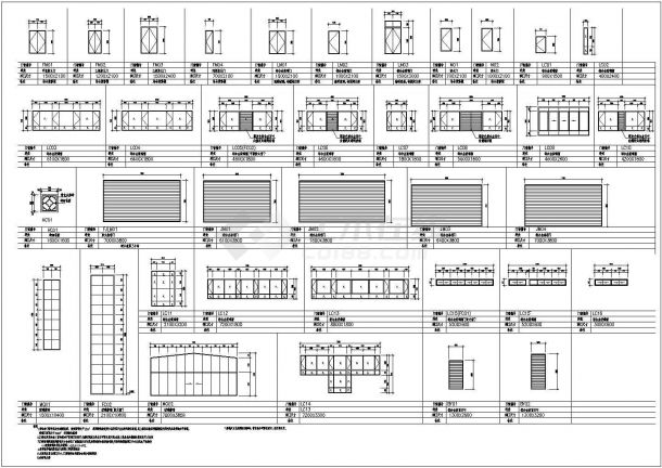 8000㎡传统风格立体停车库建筑施工图（地上三层，地下一层）-图一