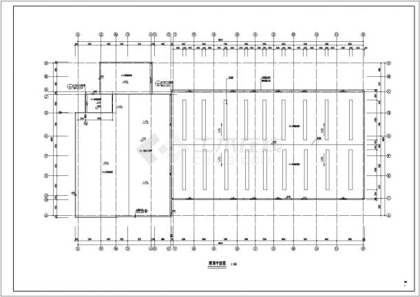 3128平方米框架结构二层汽车库建筑施工图-图一