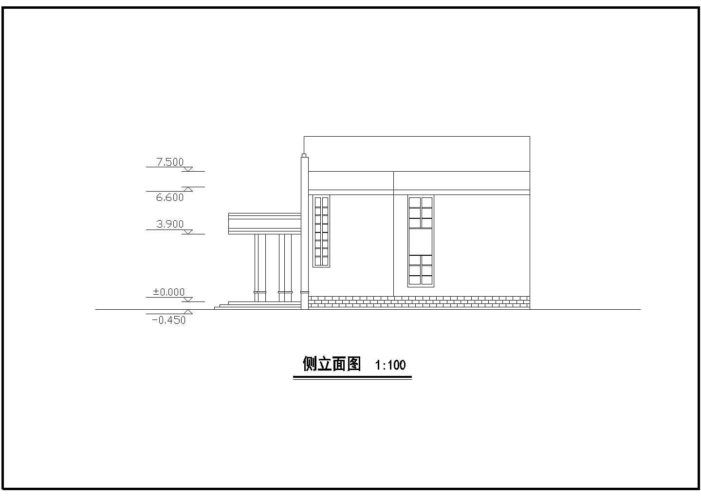 1202㎡单层公交车站建筑设计方案图（不含效果图）