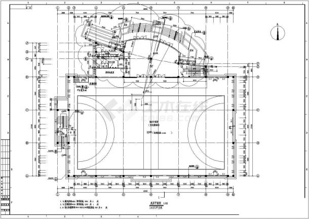 现代风格室内手球馆建筑施工图（含节点详图）-图二
