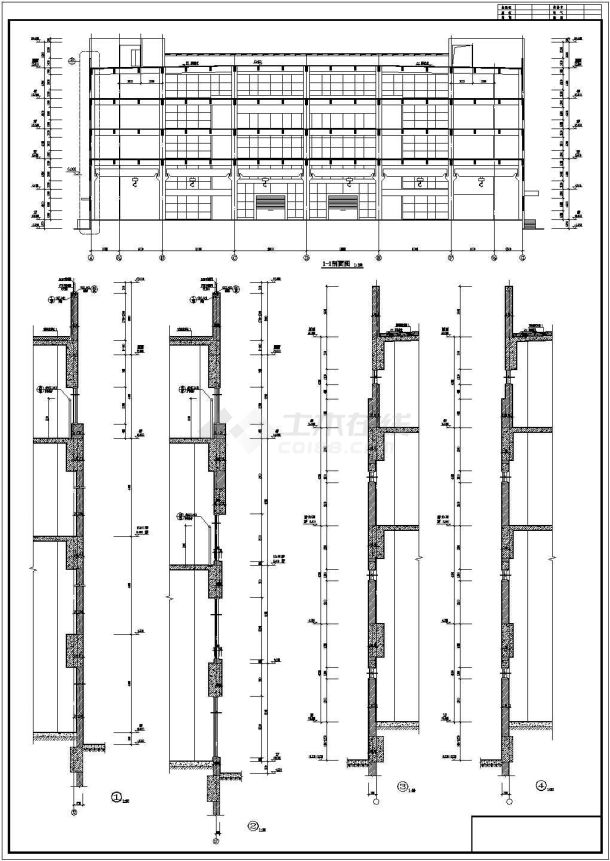 34800㎡现代风格大型四层厂房建施图，共12张图-图一