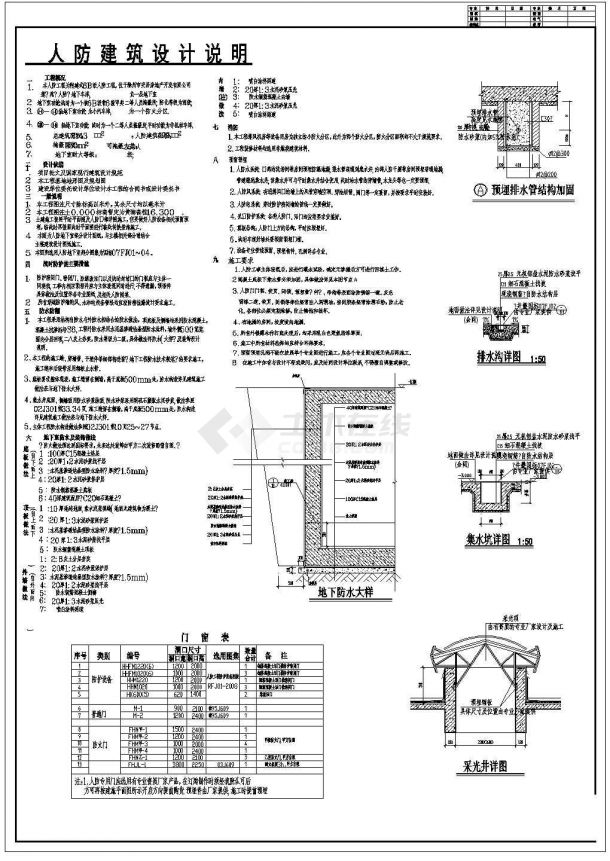[滁州]某社区人防建筑施工图（含设计说明，共10张图纸）-图二