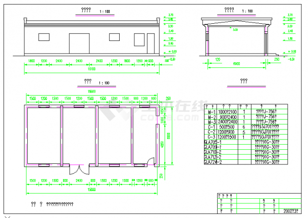 某农业基地温室大棚建筑施工图（共5张CAD图）-图二
