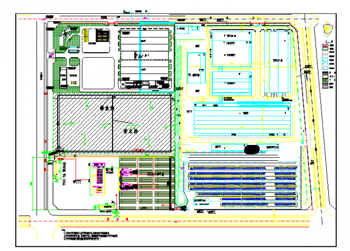 602487㎡汽车厂房及停车场总平面图设计，共1张图_图1