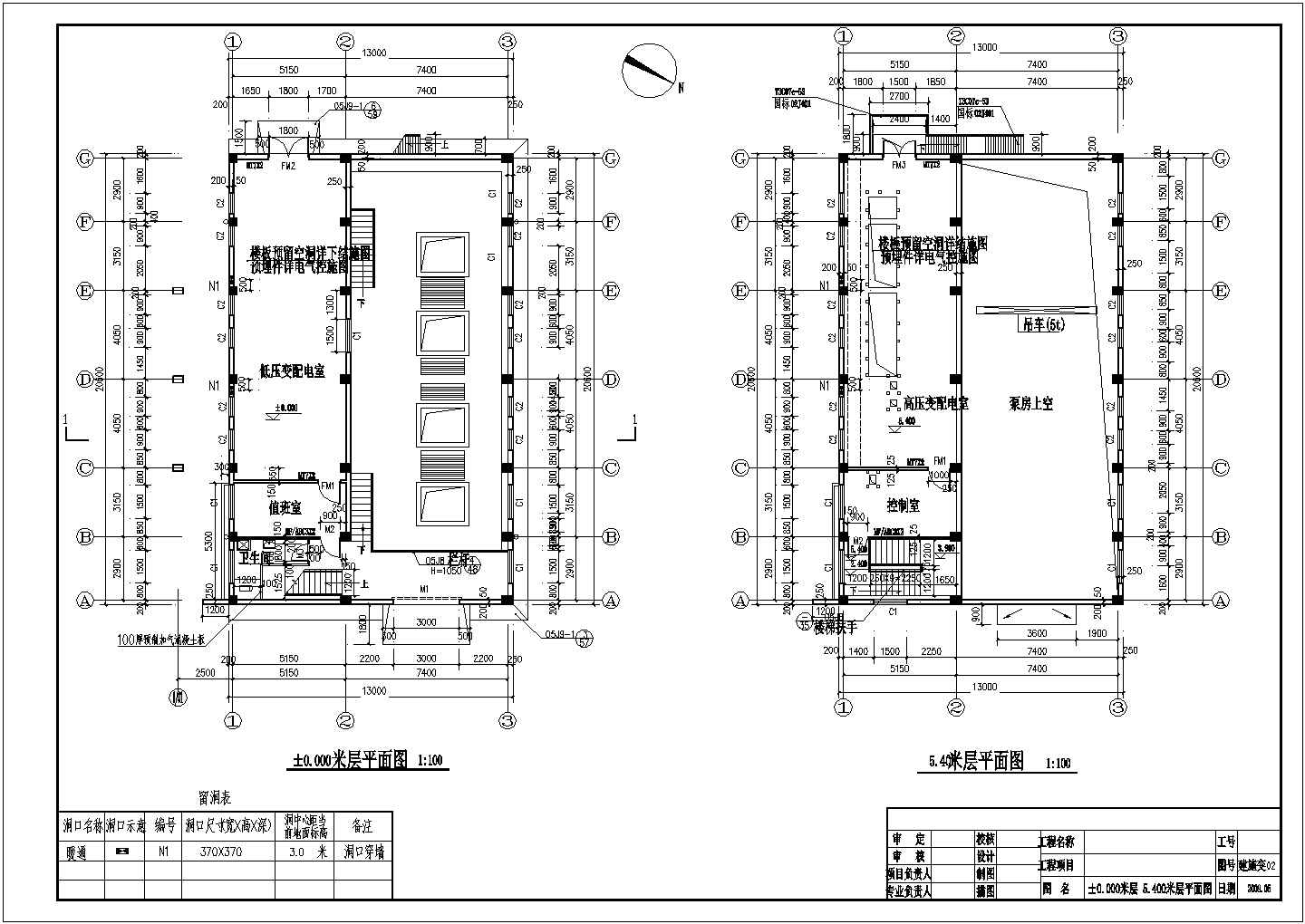 383平方米框架结构水泵站建筑施工图（共4张cad图）