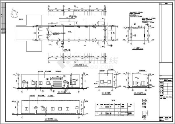 满洲某木材加工基地选木机室钢结构设计图-图二