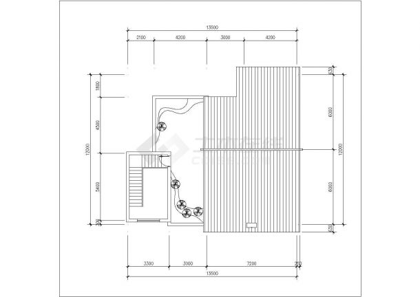 139平方米茶馆建筑施工图（含设计说明，共5张图）-图二