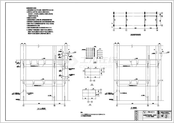 某高层框架结构炼钢车间结构设计施工图-图一