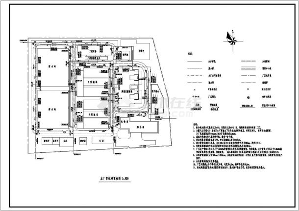 【江西】20万吨自来水厂工艺图纸设计（附设计方案）-图二