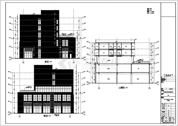 五层框架结构垃圾焚烧厂综合楼结构图（含建筑图）-图二