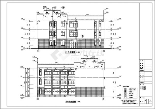 安徽黄山三层楼幼儿园建筑设计施工图-图一