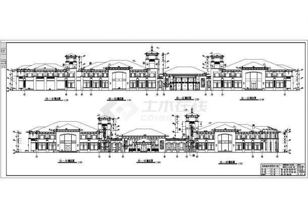 广州星河湾两层框架结构会所建筑设计施工图-图一