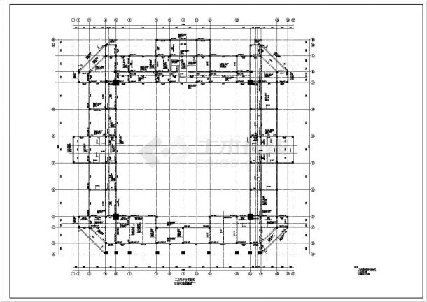 某地区三层框架结构风雨操场结构设计图-图二