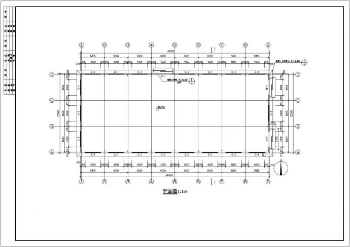 某20米跨单层轻钢结构厂房结构图纸(柱距6米）_图1