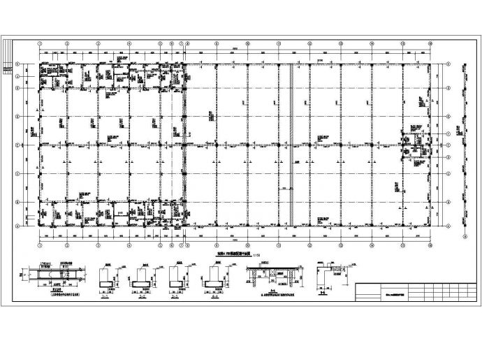 某9米跨两层预应力双梯板二层厂房设计图纸_图1