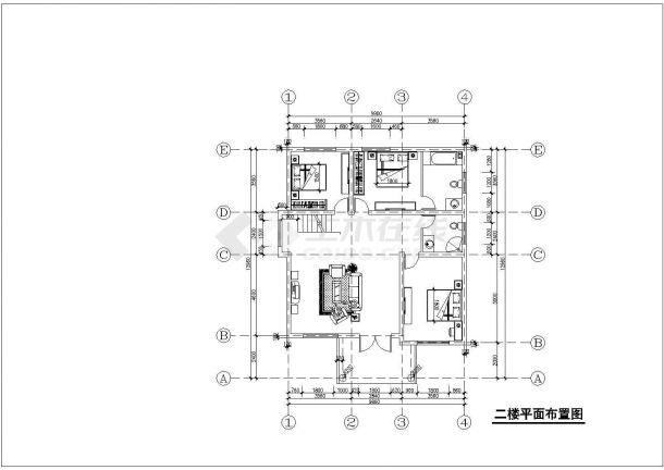 占地129平方米三层独栋别墅建筑设计图（含效果图）-图二