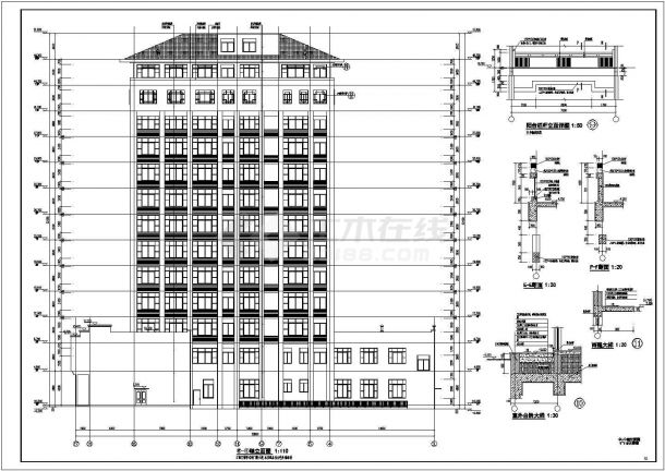 某地13层人防应急救援指挥中心大楼建筑设计施工图-图二