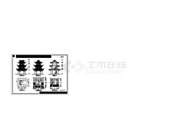 中国古代建筑方案初设图(cad部分模块)-图二