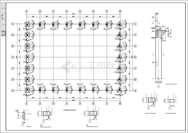 某圆钢管厂房结构设计图（含钢管结构设计说明）-图二