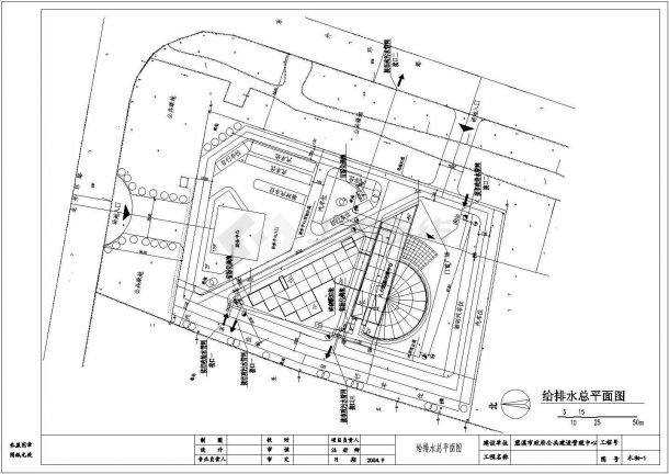 【浙江】高层办公楼建筑给排水施工图纸（气体灭火）-图一
