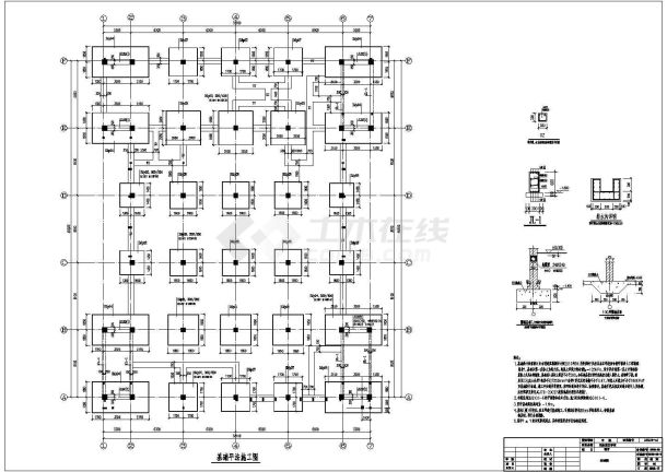 商丘市三层框架结构食堂结构施工图-图一