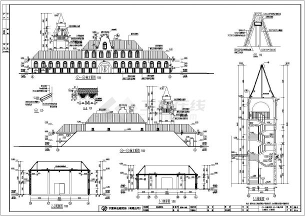 某局部四层框架植物园酒庄建筑设计施工图-图一