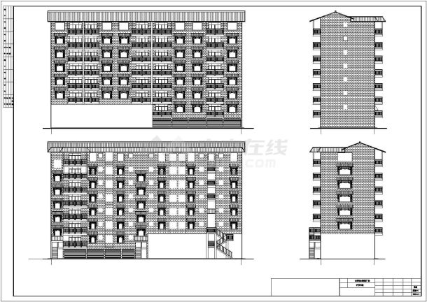 某六层砖混住宅楼建筑设计施工图纸-图一