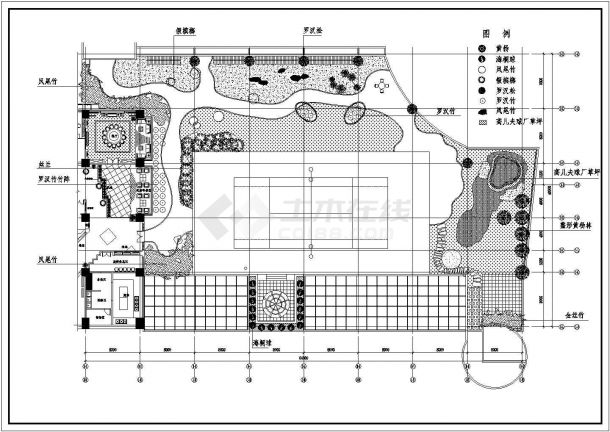某办公楼屋顶花园景观规划设计施工图-图二