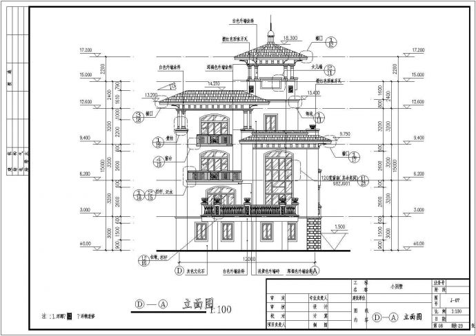 广东某地4层框架结构别墅建筑设计扩初图_图1