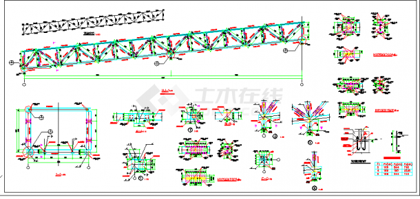 某通廊结构设计图（桁架结构，共14张图）-图一